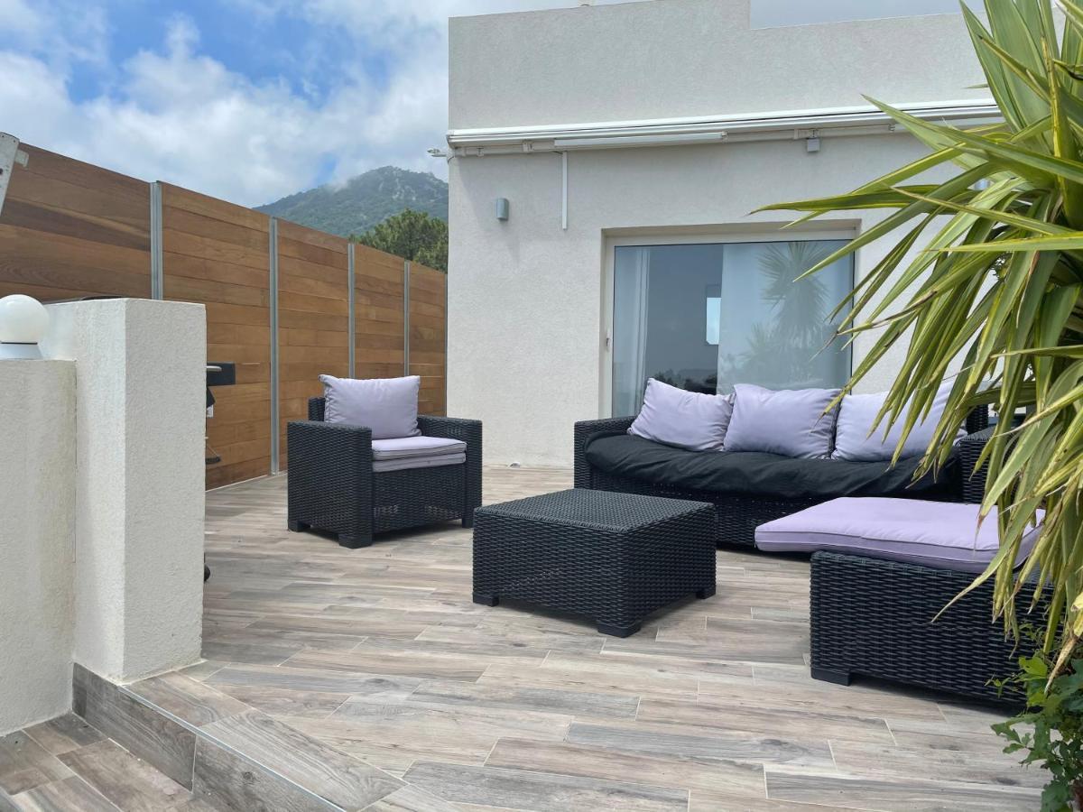 T2 rez de villa petite piscine privée Pascialella de Muratello vue mer Porto Vecchio Esterno foto
